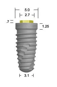 Full OSSEOTITE Tapered Natural Taper (5.0)