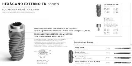 Hexagono Externo HE TD Conico WP (4.1)