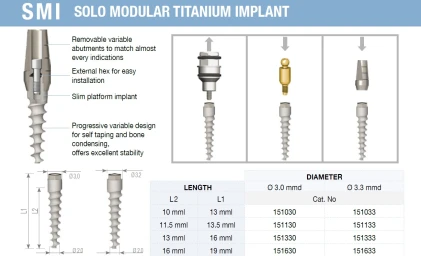 Solo Modular Titanium Implant (SMI)