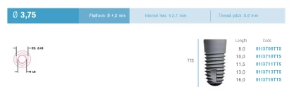 Cylindrical Implus None Polished Neck Internal Hex TTS (4.0)