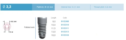 Cylindrical Implus Polished Neck Internal Hex (3.5)