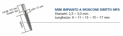Mini Implanto Moncone Diritto MFD