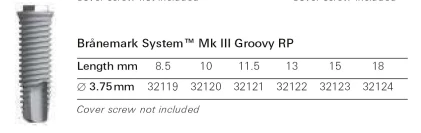 Branemark System MK III Groovy-regular platform (4.1)