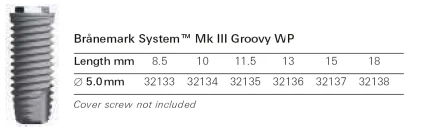 Branemark System MK III Groovy-wide platform (5.1)
