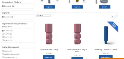 Components: Biomet 3i Compatible Certain 3.4mm