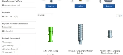 Components: Dentsply/Astra Compatible Astra Tech EV 3.0mm