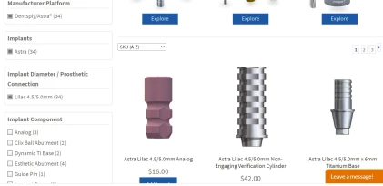 Components: Dentsply/Astra Compatible Lilac 4.5/5.0mm