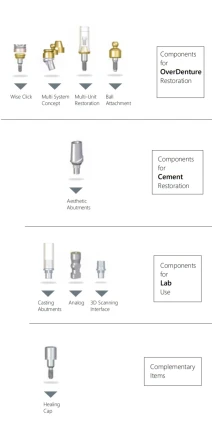 Components: Internal Three Leg Fit 3.5mm (Nobel Biocare, Replace Select, Tri-lob)