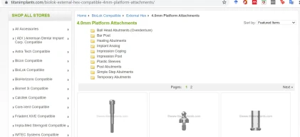 Components: BioLok Compatible External Hex 4.0mm (4.1)