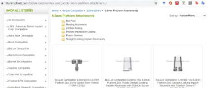 Components: BioLok Compatible External Hex 5.0mm