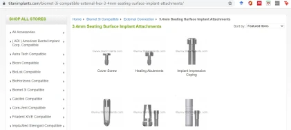 Components: Biomet 3i Compatible External Hex 3.4mm