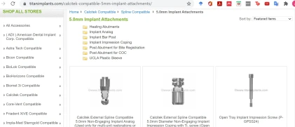 Components: Calcitek Compatible Spline 5.0mm
