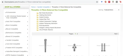Components: Calcitek Compatible Threadloc 3.75mm External Hex
