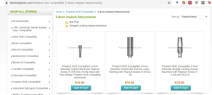Components: Friadent XiVE Compatible 3.4mm