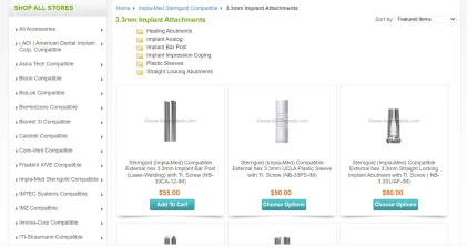 Components: Sterngold Impla-Med Compatible 3.3mm