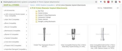 Components: IMTEC compatible External Hex 4.75 & 5.2mm