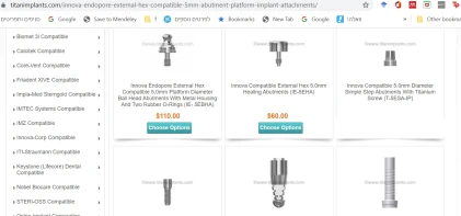 Components: Innova-Corp Compatible Endopore & Entegra External Hex 5.0mm
