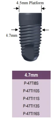 Titan Internal Hex Tapered 4.7mm (4.5)