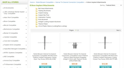 Components: Nobel Biocare Compatible Internal Tri-Channel Connection 6.0mm