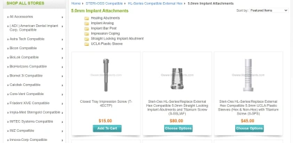 Components: STERI-OSS Compatible HL-Series External Hex 5.0mm